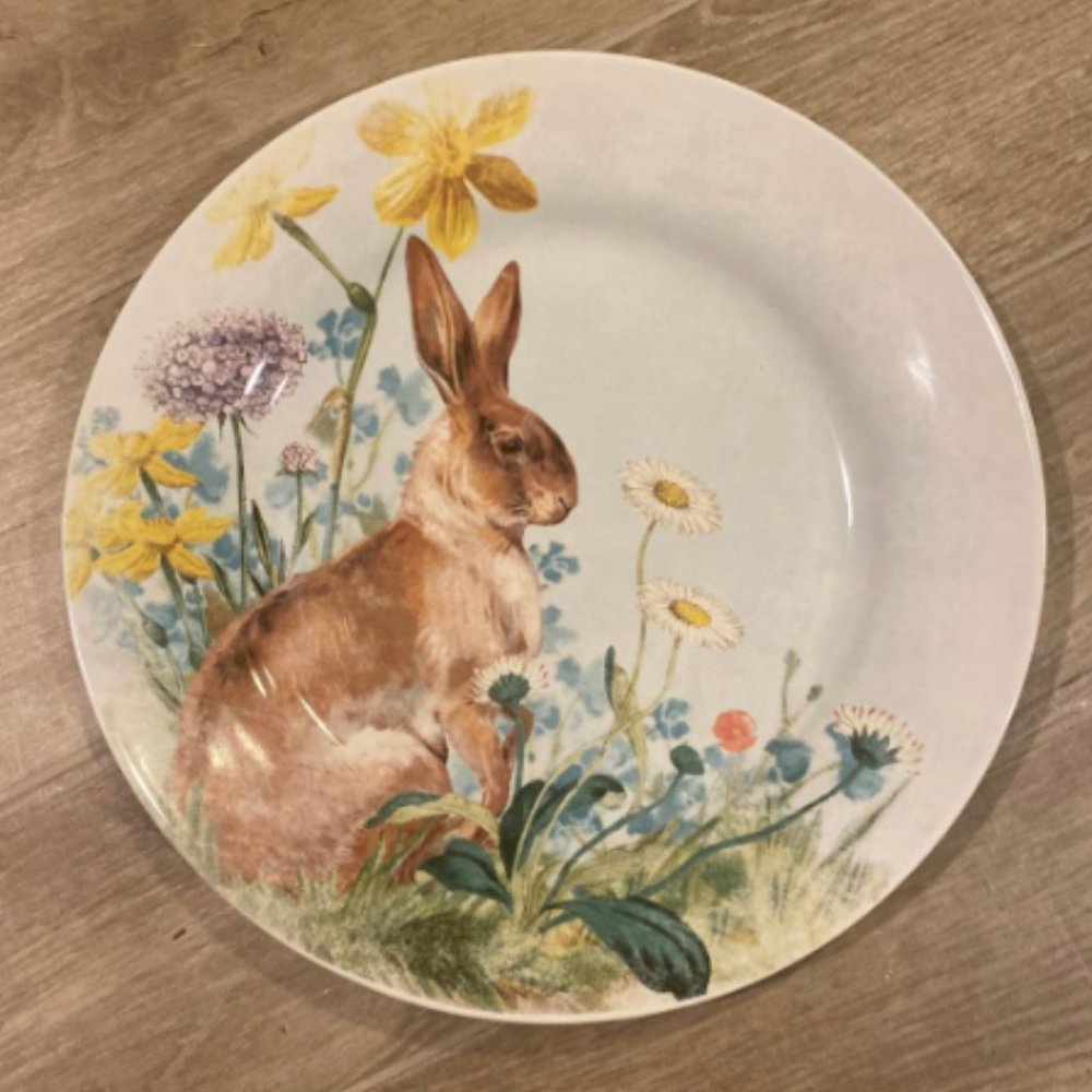 Pottery Barn Hilltop Garden Large Bunny Rabbit Serving Platter Plate Easter
